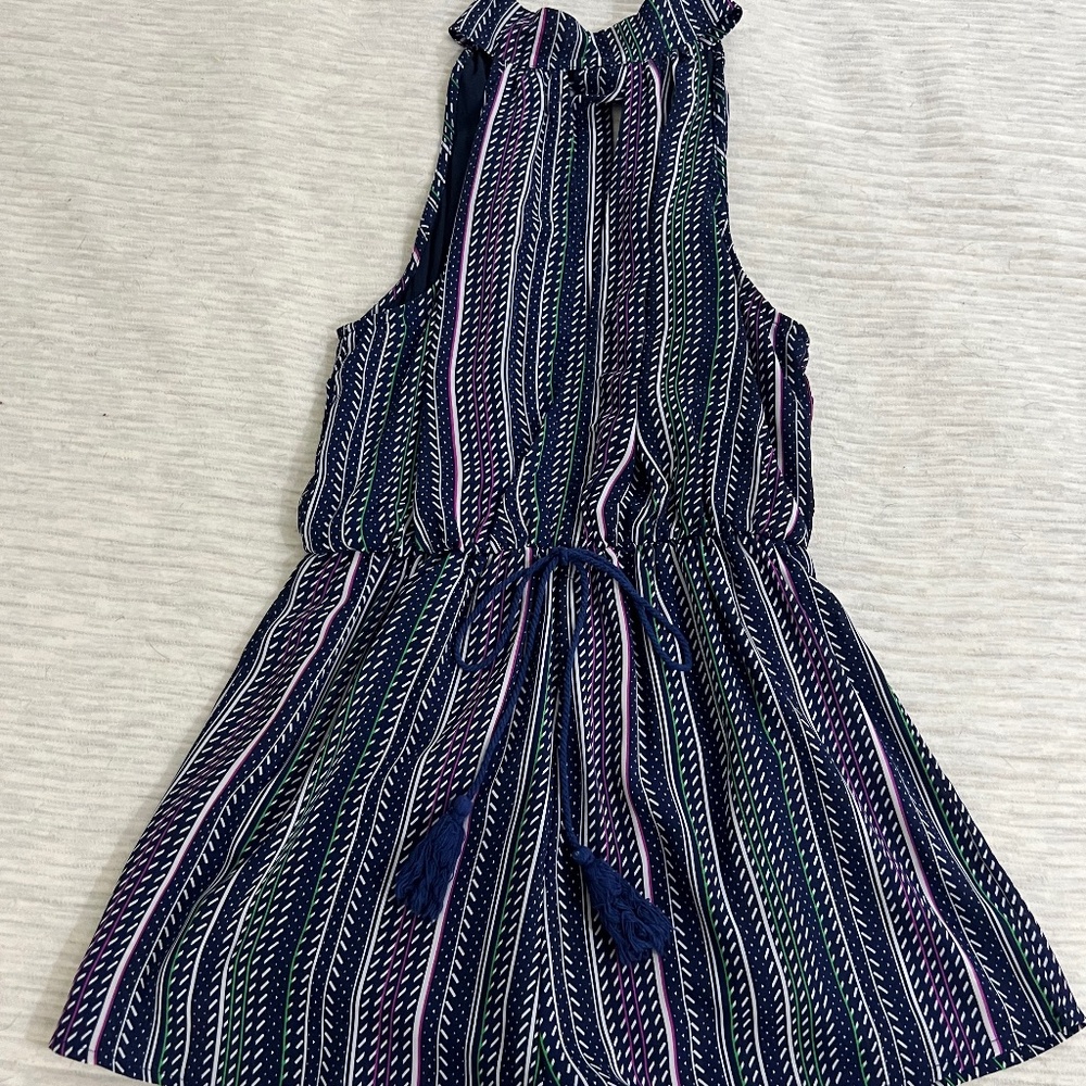 High Neck Romper with Deep V-Neck